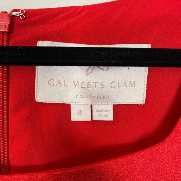 Girl Meets Glam Dress Size 8 Regina Red Whimsi Midi Fit Flare Flowy - Picture 7 of 11